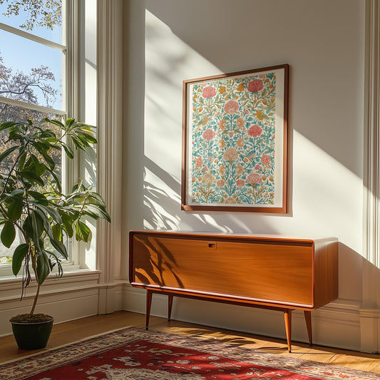 Elegant William Morris Inspired Botanical Print: English Garden Heritage Art for Vintage Home Decor