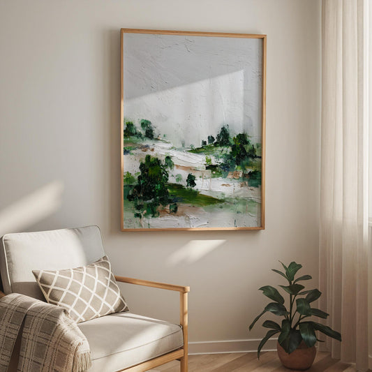 Minimalist Woodland Print: Contemporary Forest Study