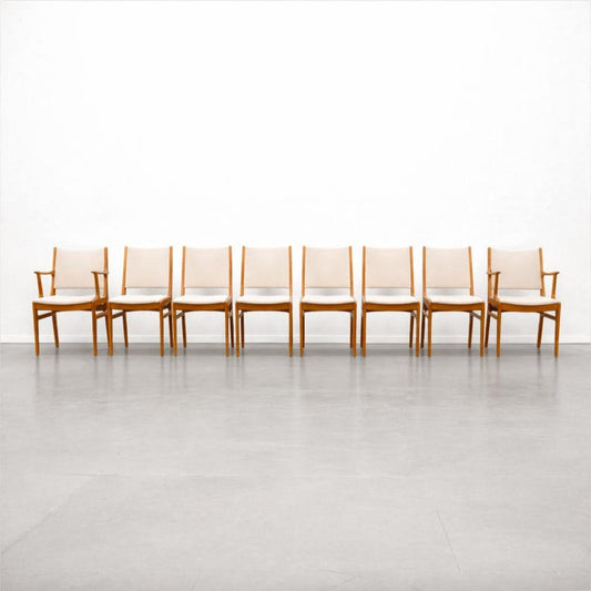 Set of 8 D-Scan Teak Dining Chairs, 1960s