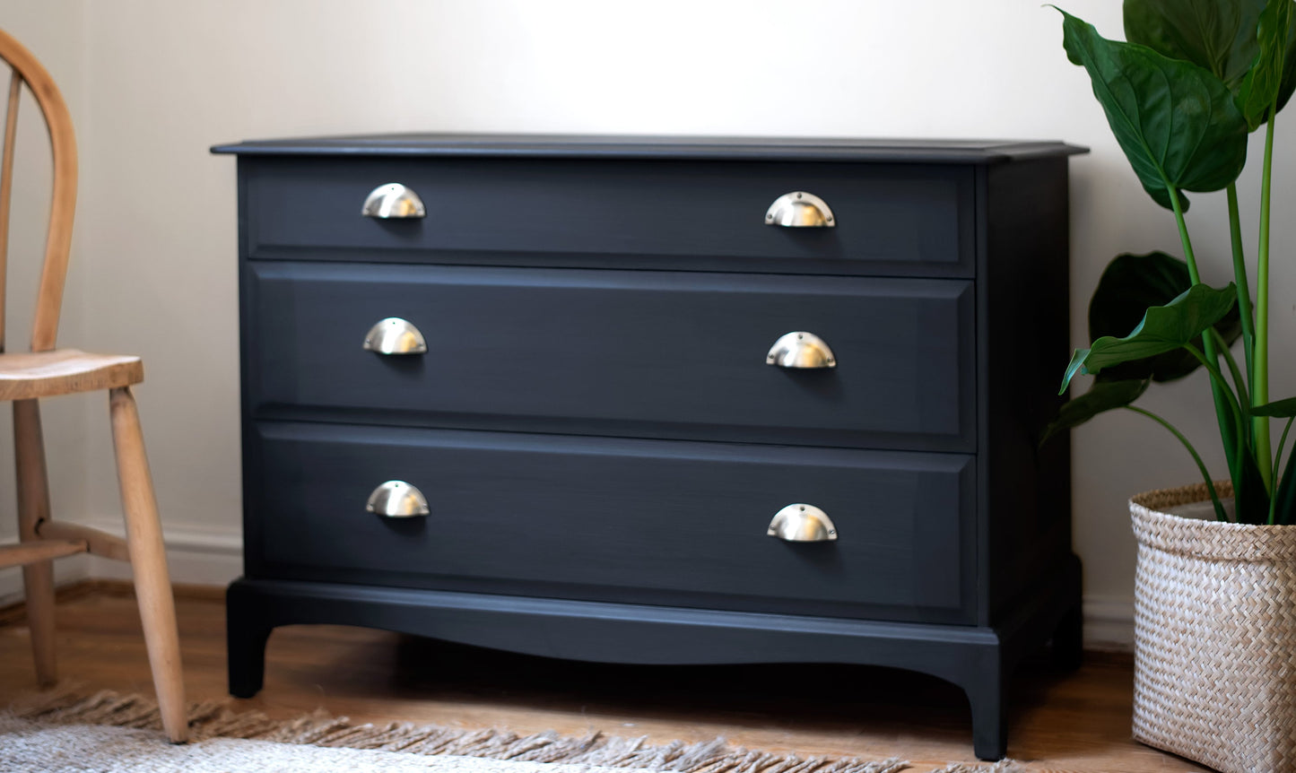 Mid Century Stag Chest of Drawers, Upcycled, Grey, MCM, G plan era