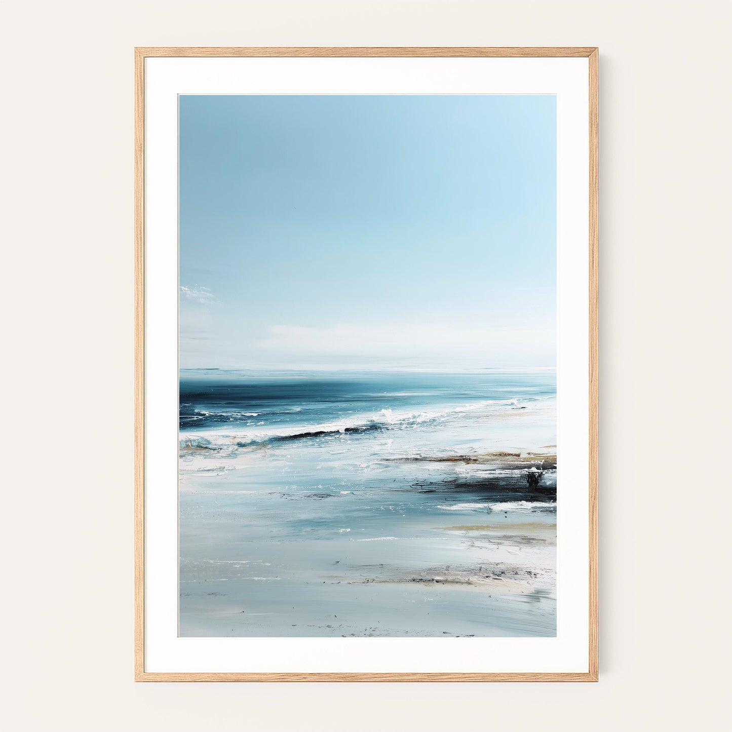 Serene Seascape Art Print: Abstract Minimalist Coastal Wall Decor