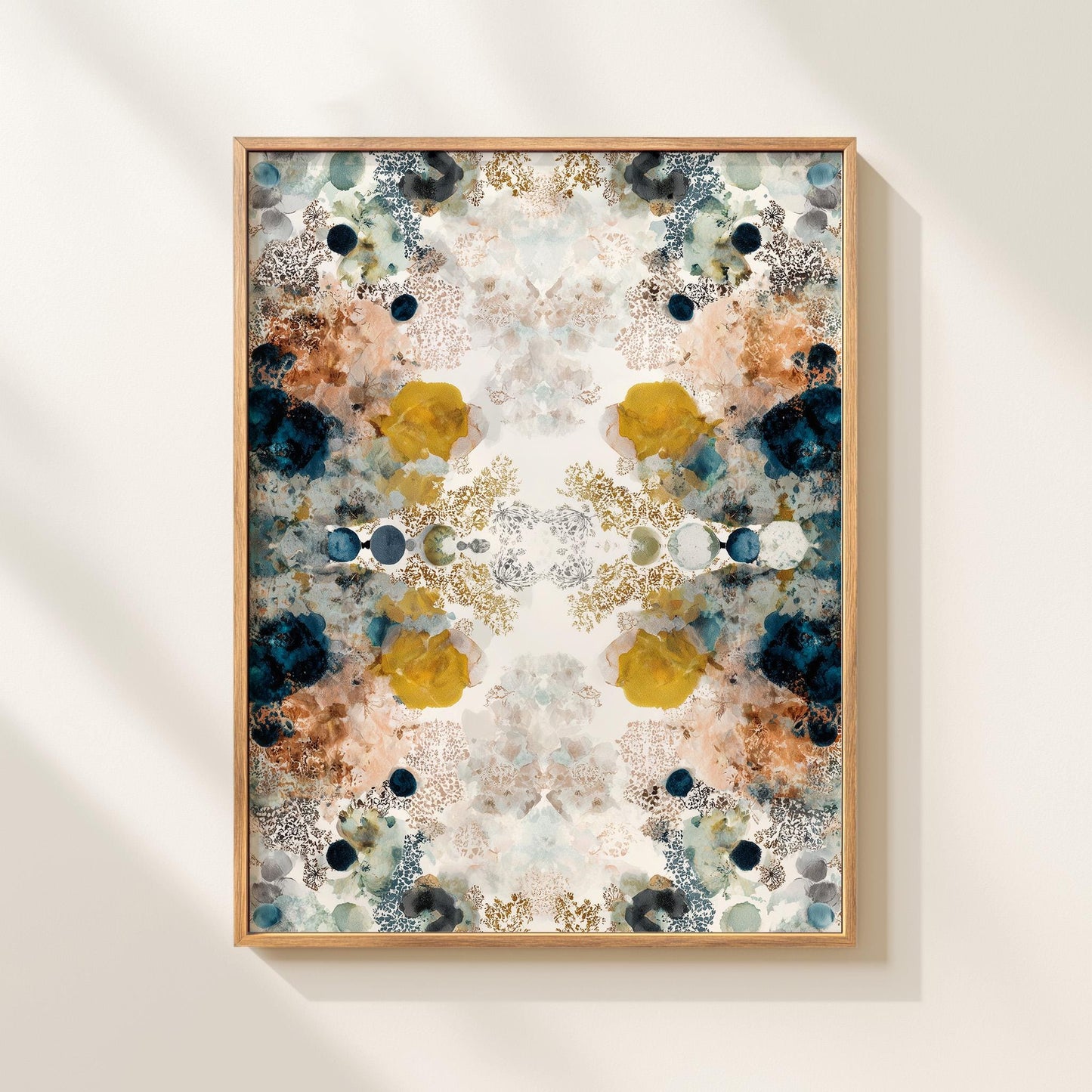Abstract Kaleidoscope Art Print: Symmetrical Watercolor Pattern, Modern Home Decor