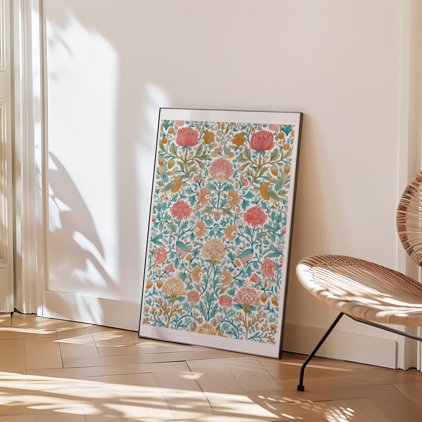 William Morris Inspired Botanical Print Arts and Crafts Heritage Floral Pattern Traditional English Garden Art