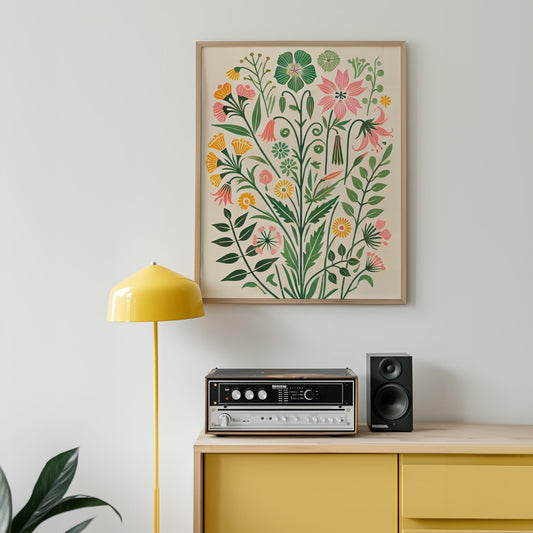 Minimalist Wildflower Art Print: Contemporary Botanical Wall Decor