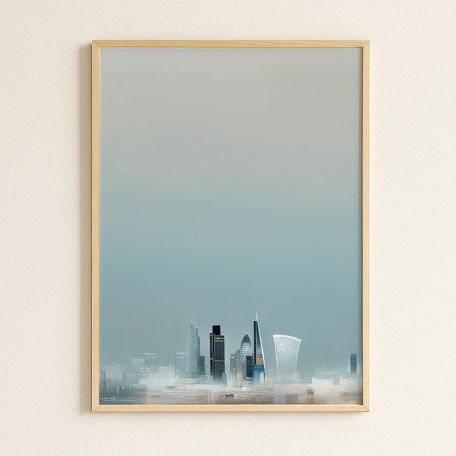 London Skyline at Dusk: Contemporary Cityscape Print - Modern