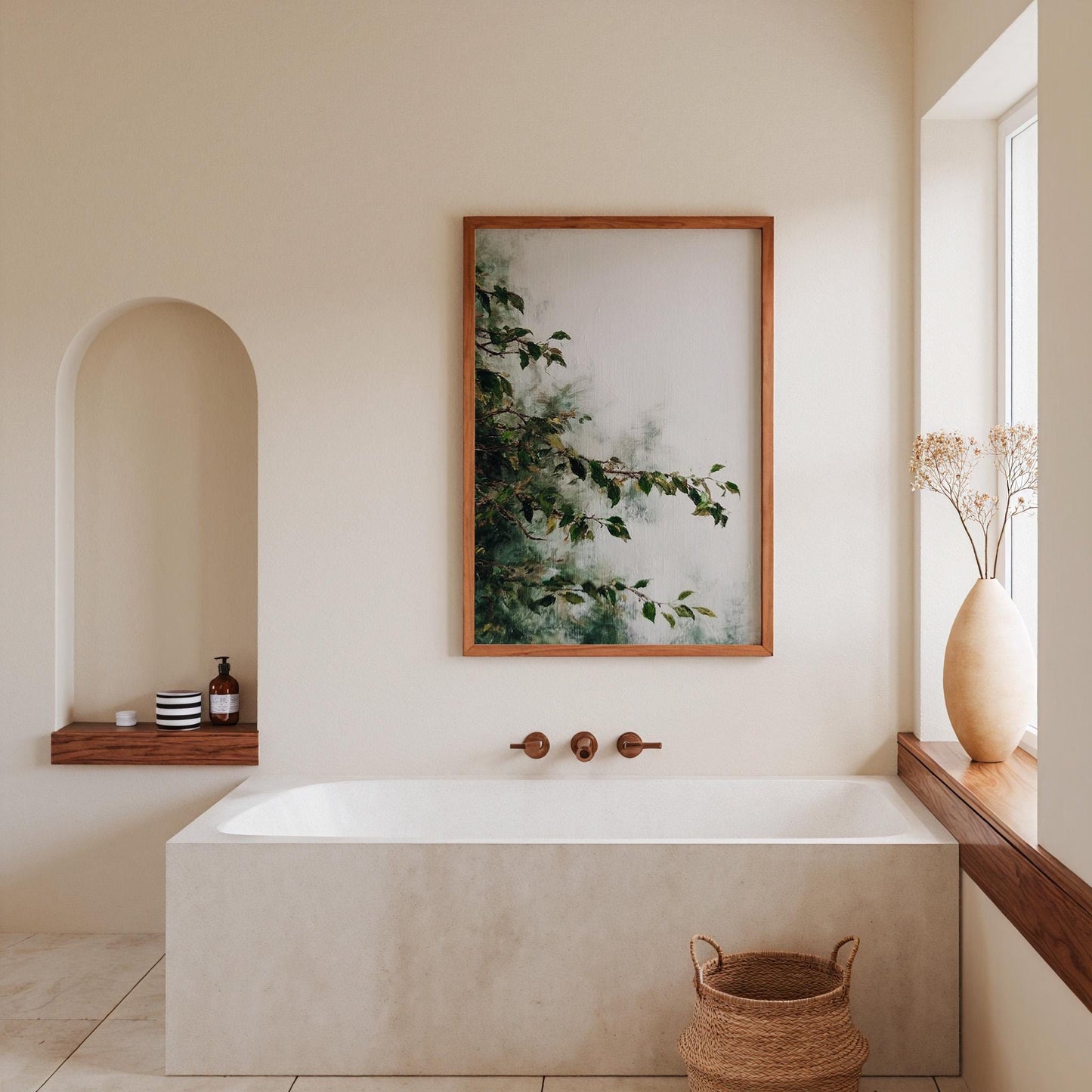 Botanical Branch Print Minimalist Foliage Study Negative Space