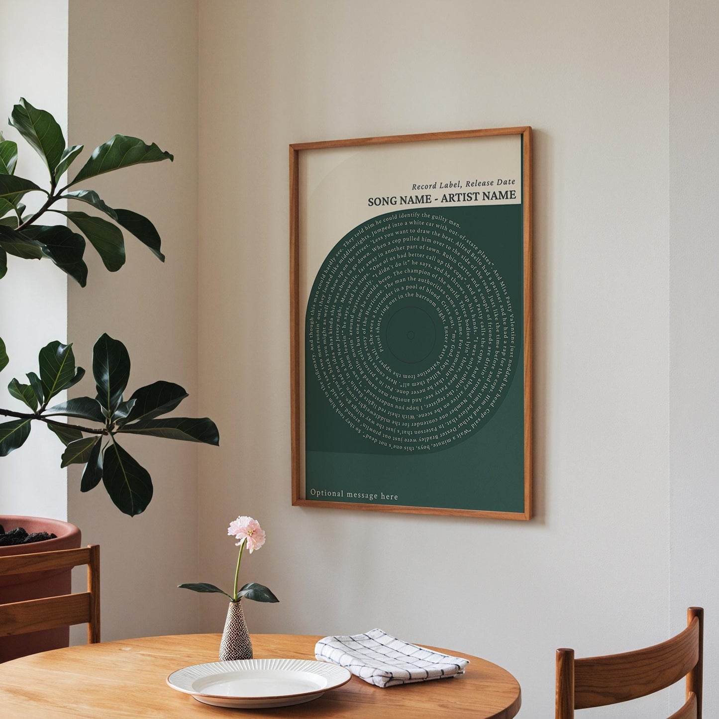 Bauhaus Poster, Custom Song Lyrics Art Print - Modern Vinyl