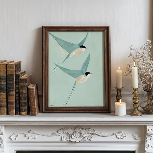 Swallows In Flight Print