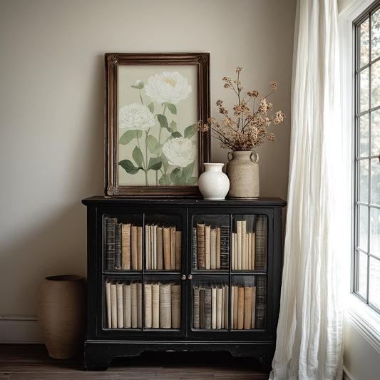 Japanese White Peony Print