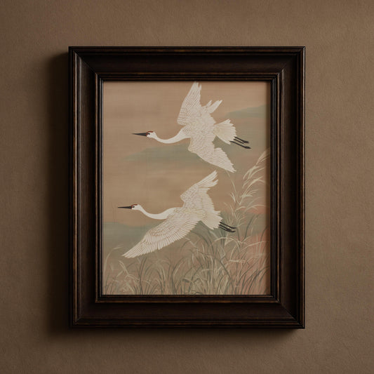 Flying Cranes Japanese Print
