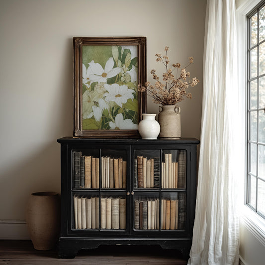 Japanese Style Print of White Clematis