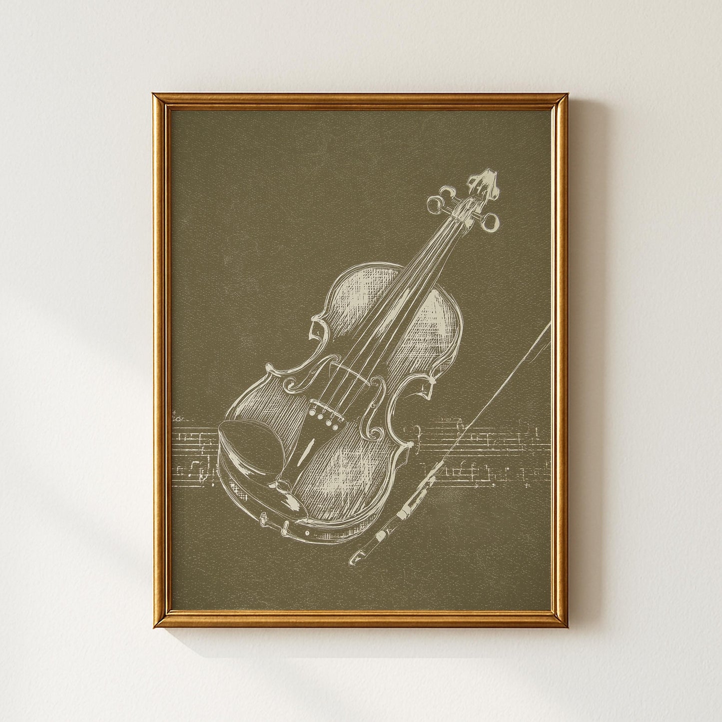 Vintage Violin Sketch Print
