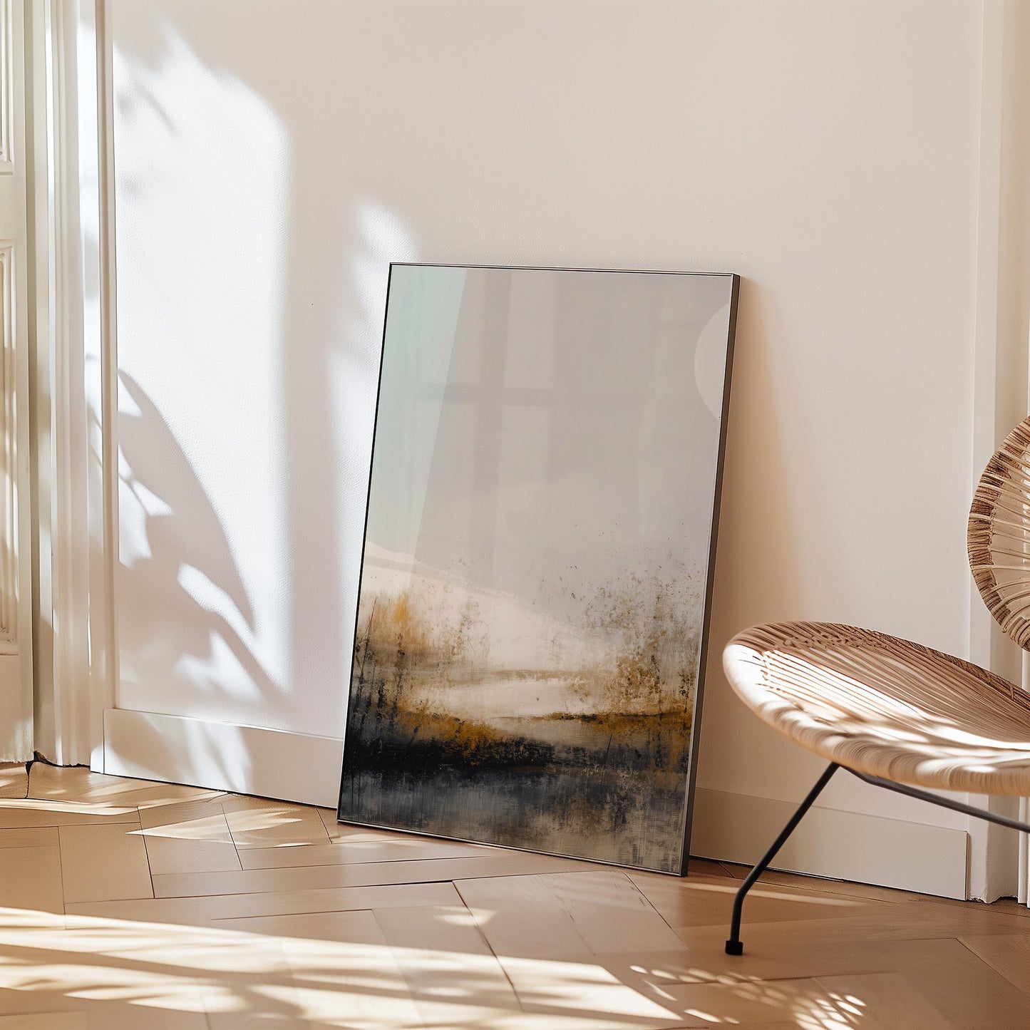 Abstract Landscape Print Atmospheric Lake Scene Modern Earth Tone Art Minimalist Nature Wall Decor