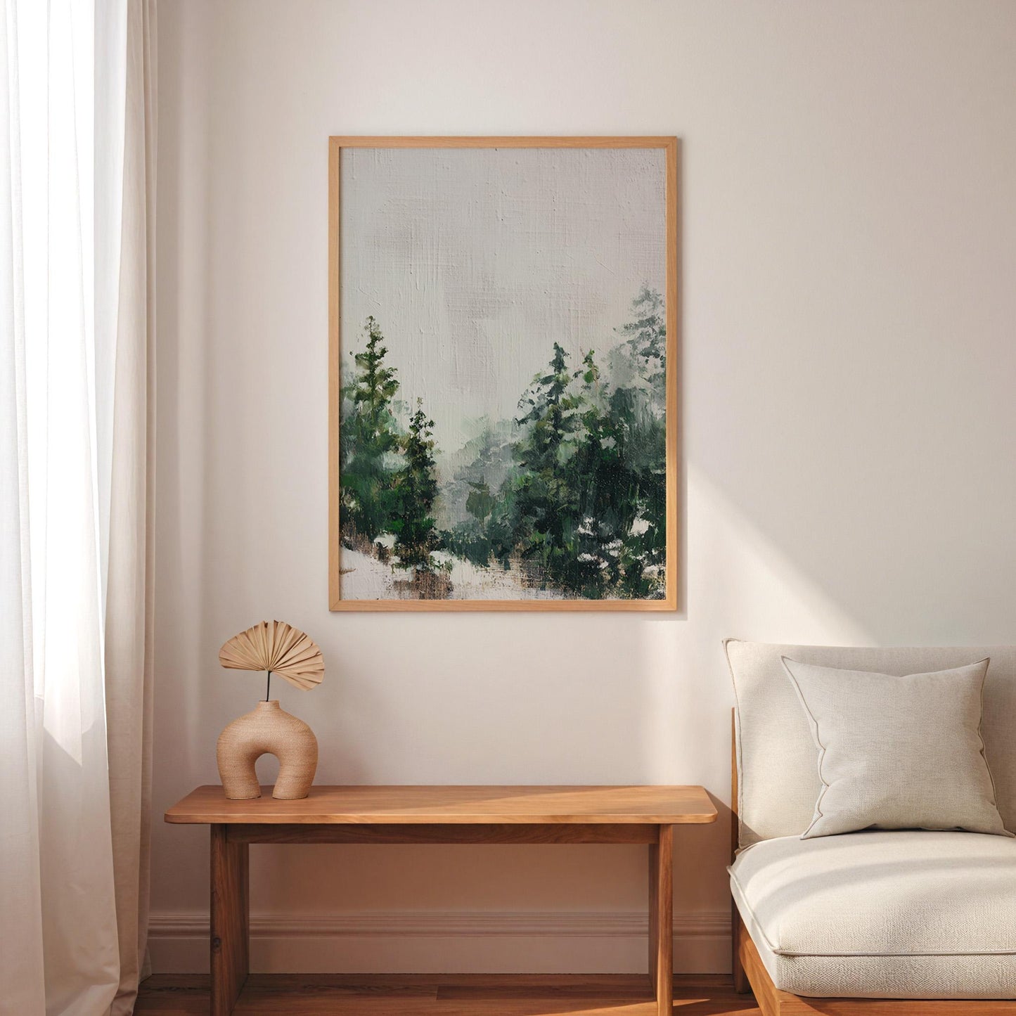 Forest Print: Minimalist Winter Evergreen