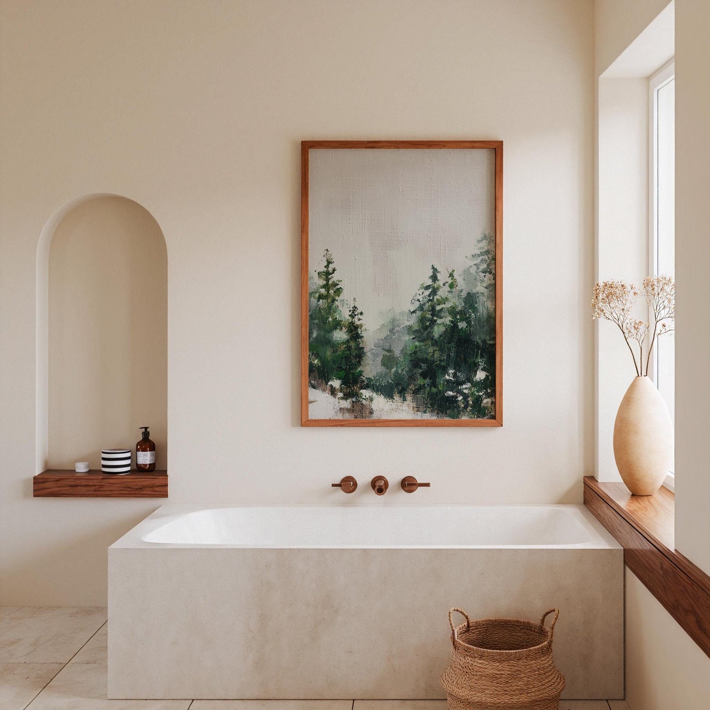 Forest Print: Minimalist Winter Evergreen