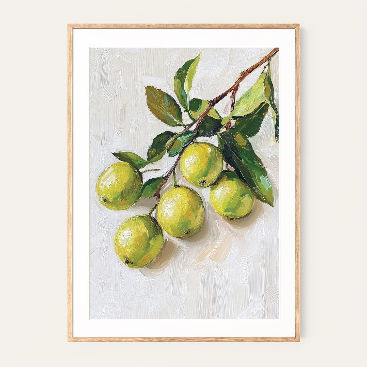 Lime Branch Art Print: Botanical Kitchen Still Life, Farmhouse Decor