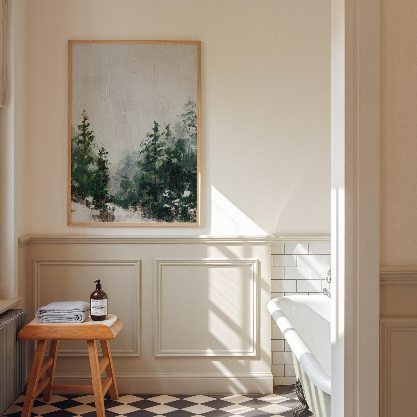 Forest Print: Minimalist Winter Evergreen