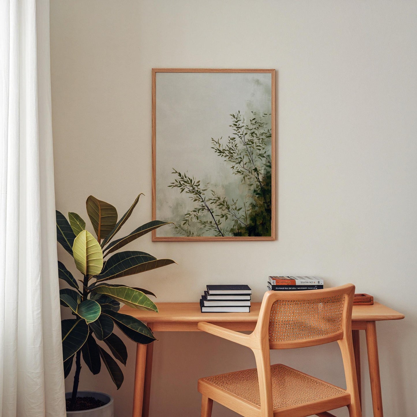 Botanical Branches Print Negative Space Minimalist Foliage Art Delicate Nature Study Wall Decor