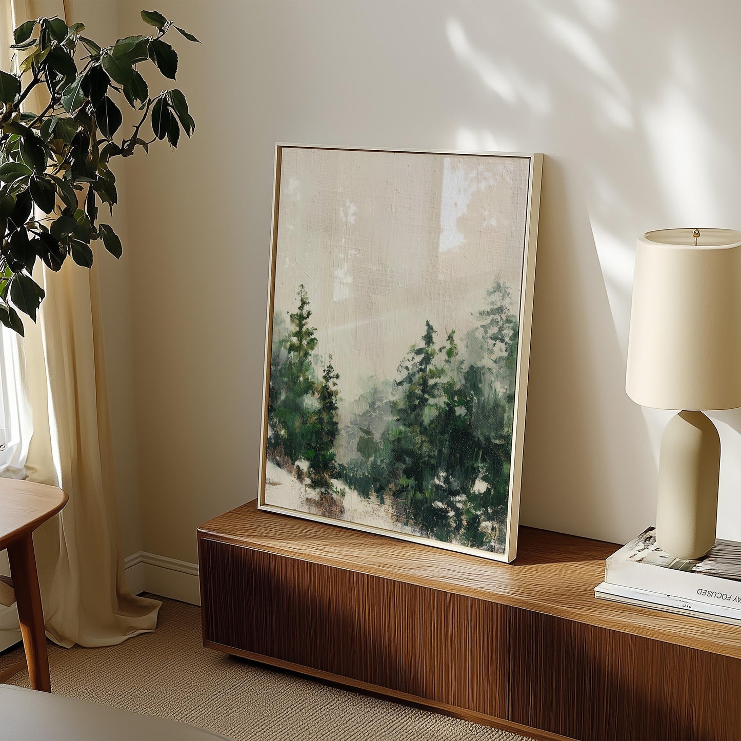 Forest Print: Minimalist Winter Evergreen