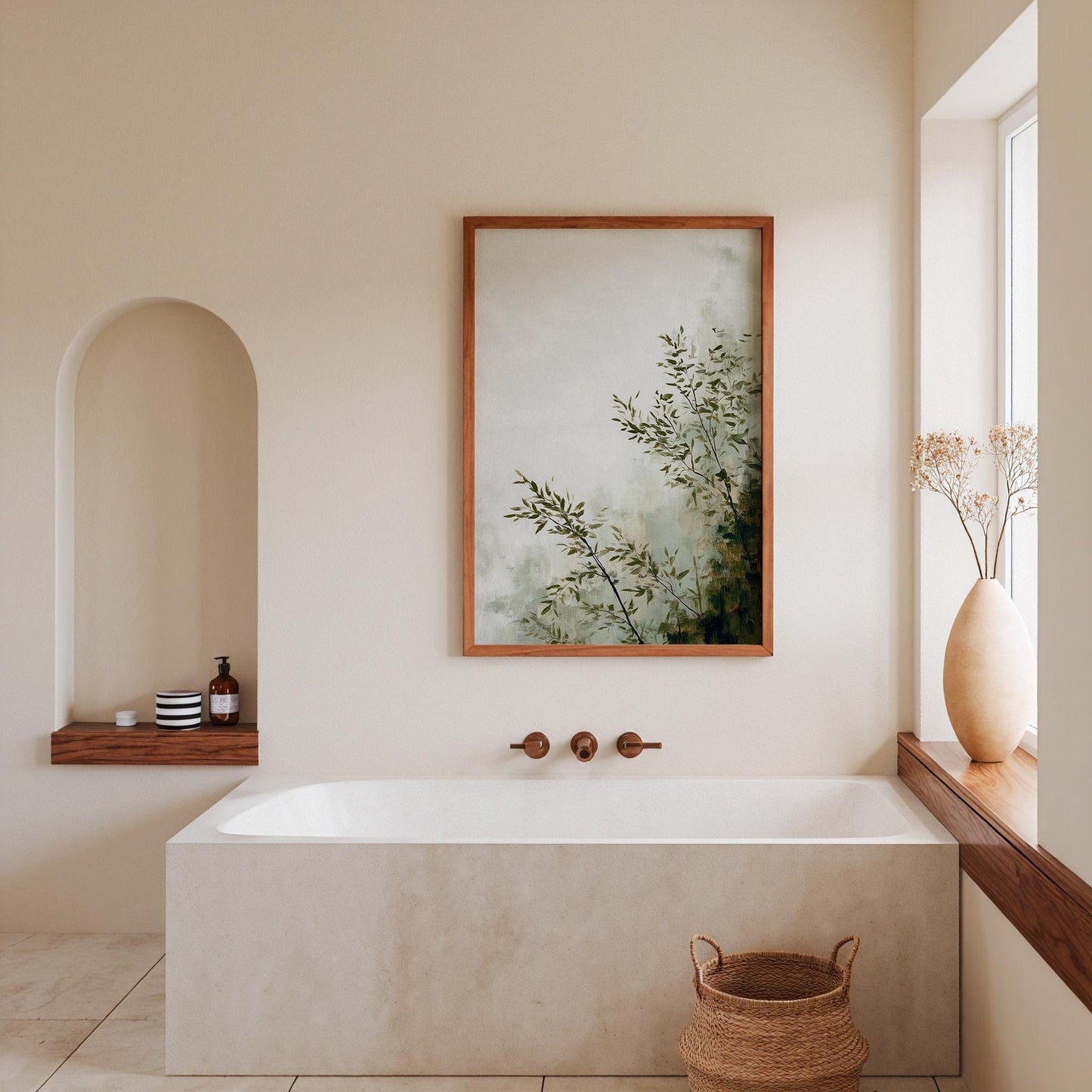 Botanical Branches Print Negative Space Minimalist Foliage Art Delicate Nature Study Wall Decor