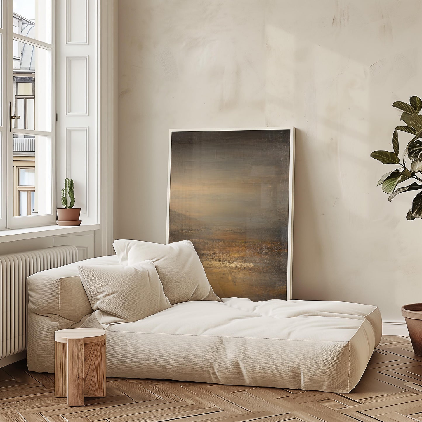 Abstract Horizon Print Atmospheric Landscape Modern Earth Tone Minimalist Contemporary Wall Art Decor Painting