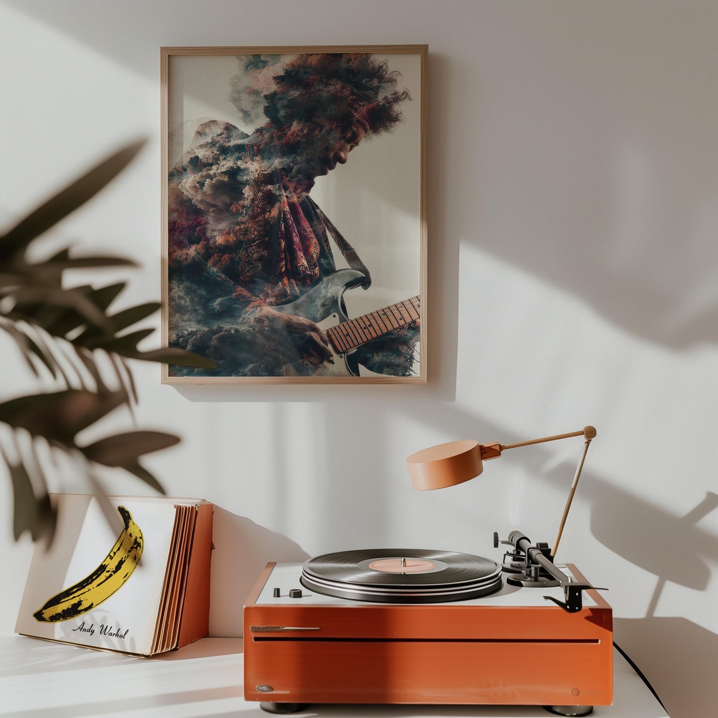 Jimi Hendrix Guitar Legend Psychedelic 'Photography Composite' Style Art Print - Rock Music Wall Decor Poster