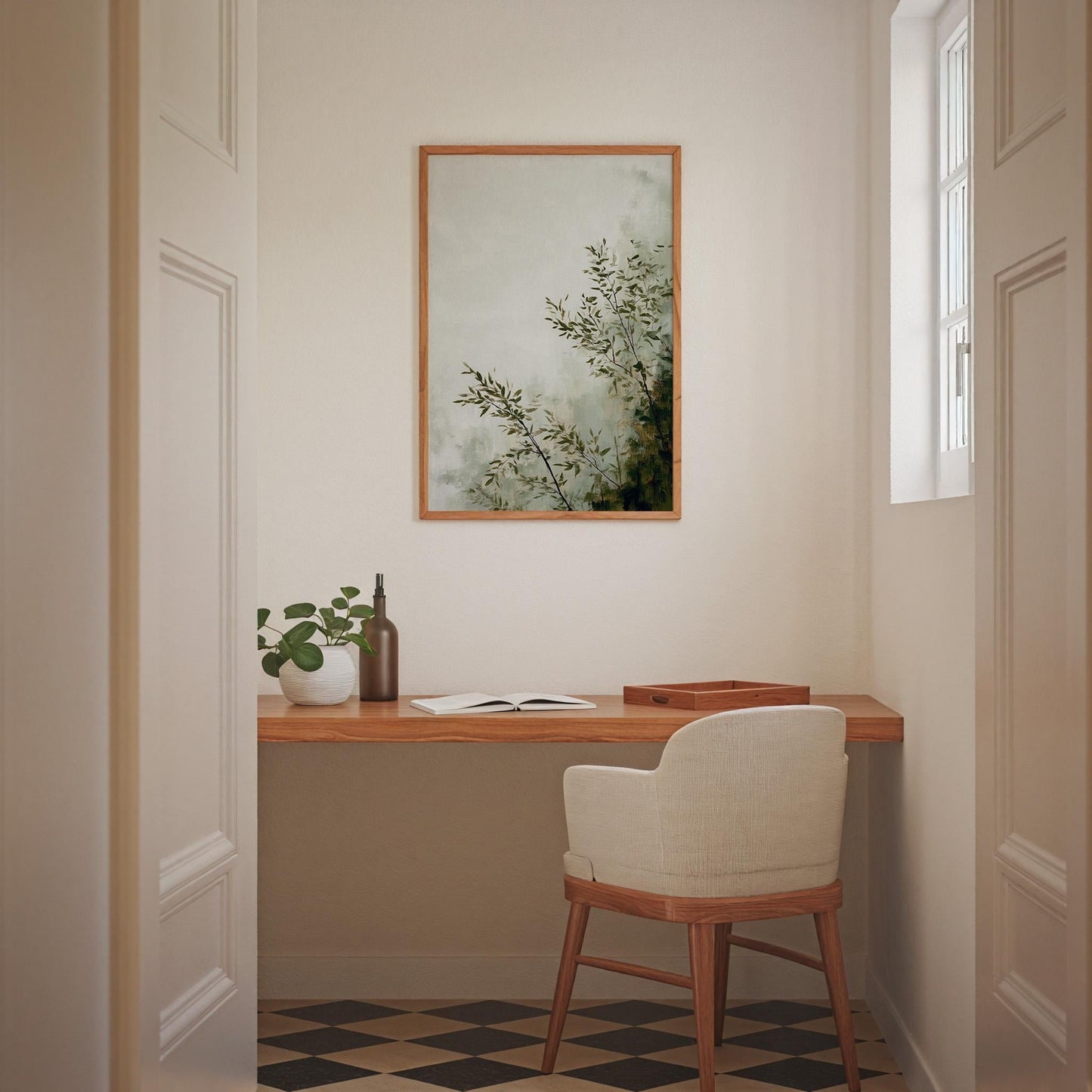 Botanical Branches Print Negative Space Minimalist Foliage Art Delicate Nature Study Wall Decor