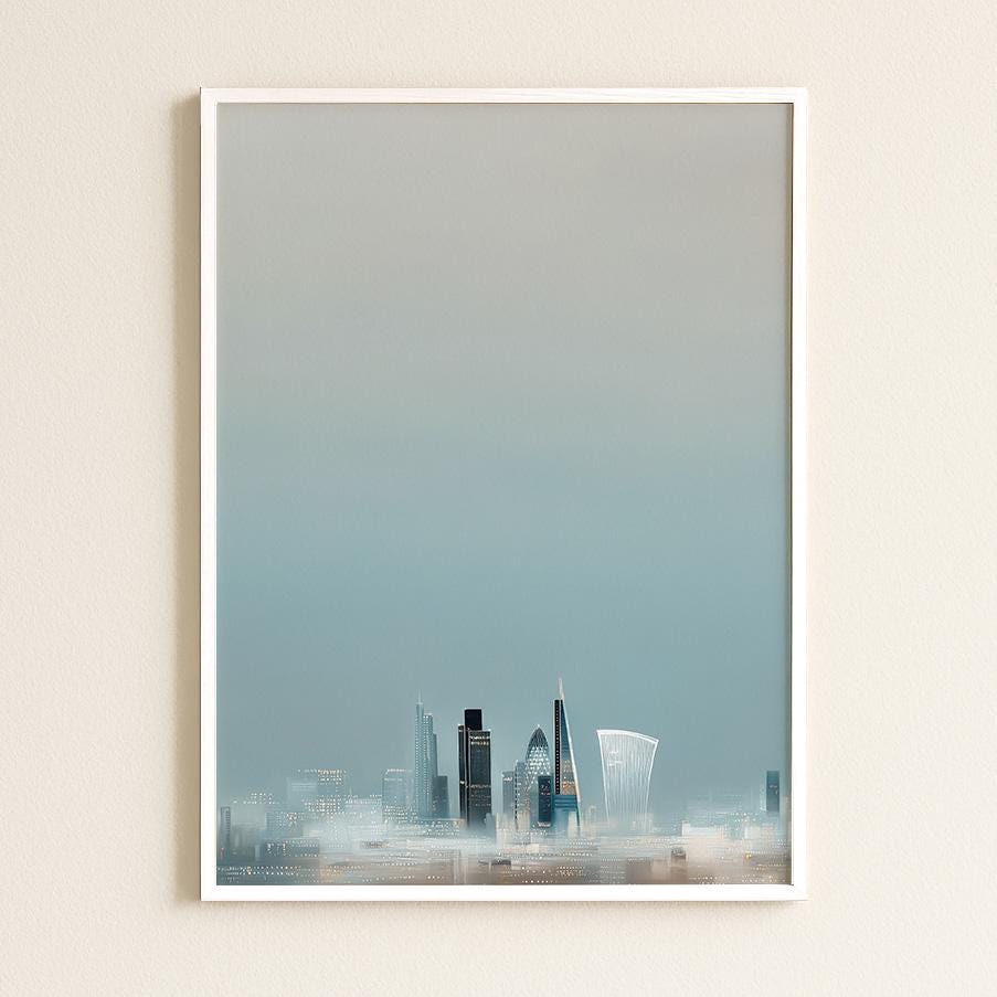 London Skyline at Dusk: Contemporary Cityscape Print - Modern Urban Architecture Wall Art Photography