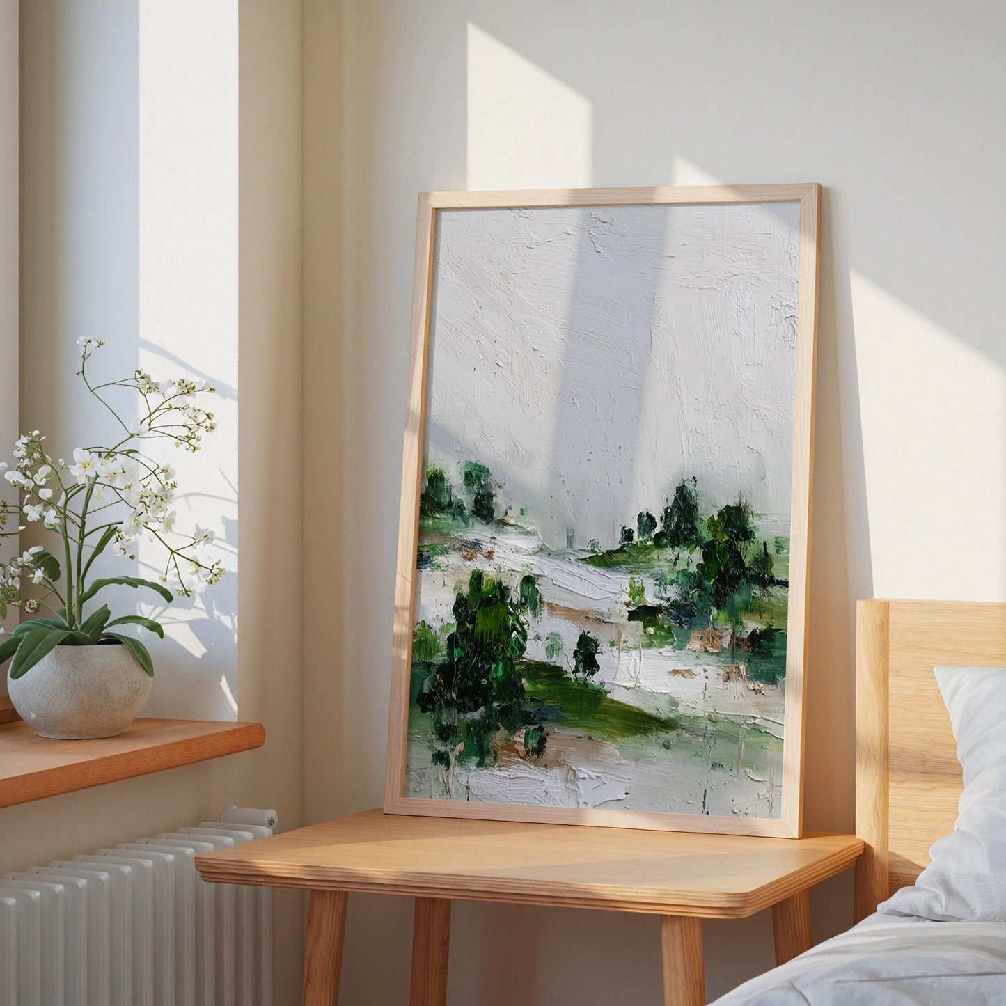 Minimalist Woodland Print: Contemporary Forest Study