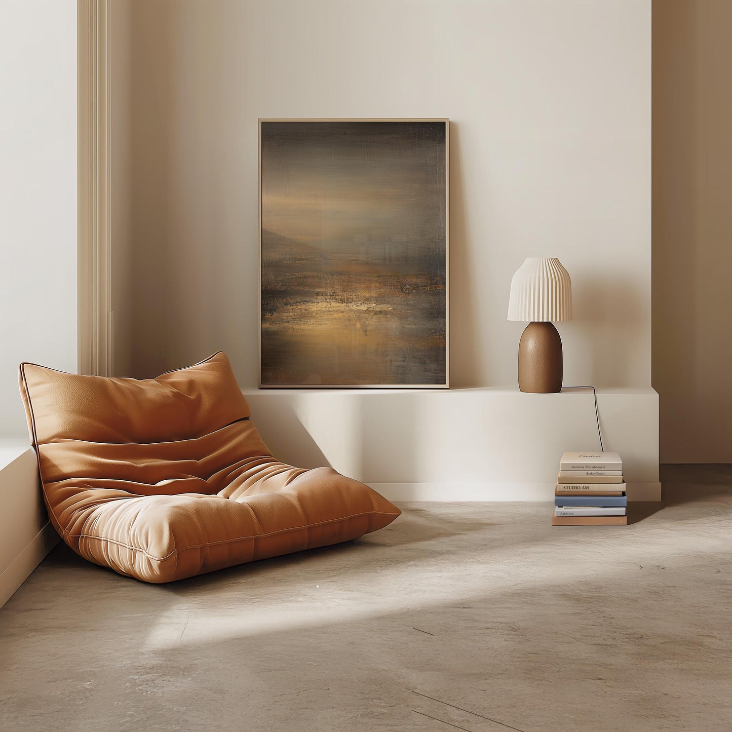 Abstract Horizon Print Atmospheric Landscape Modern Earth Tone Minimalist Contemporary Wall Art Decor Painting