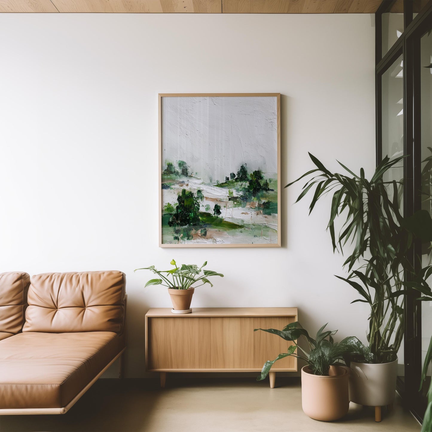 Minimalist Woodland Print: Contemporary Forest Study