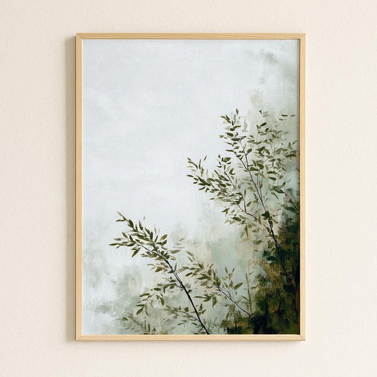 Botanical Branches Print Negative Space Minimalist Foliage Art Delicate Nature Study Wall Decor