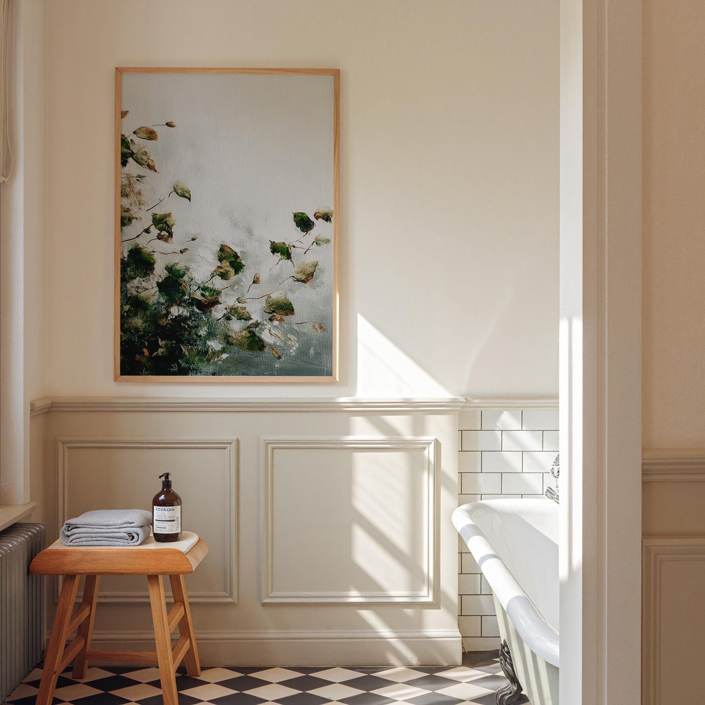 Botanical Leaves Print Autumn Movement Art Falling Foliage Wall Decor Minimalist Nature Study Seasonal Home Design