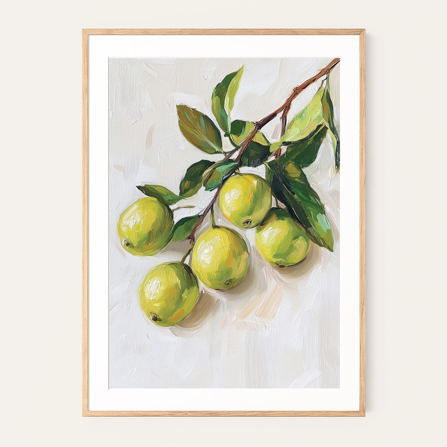 Lime Branch Art Print: Botanical Kitchen Still Life, Farmhouse Decor
