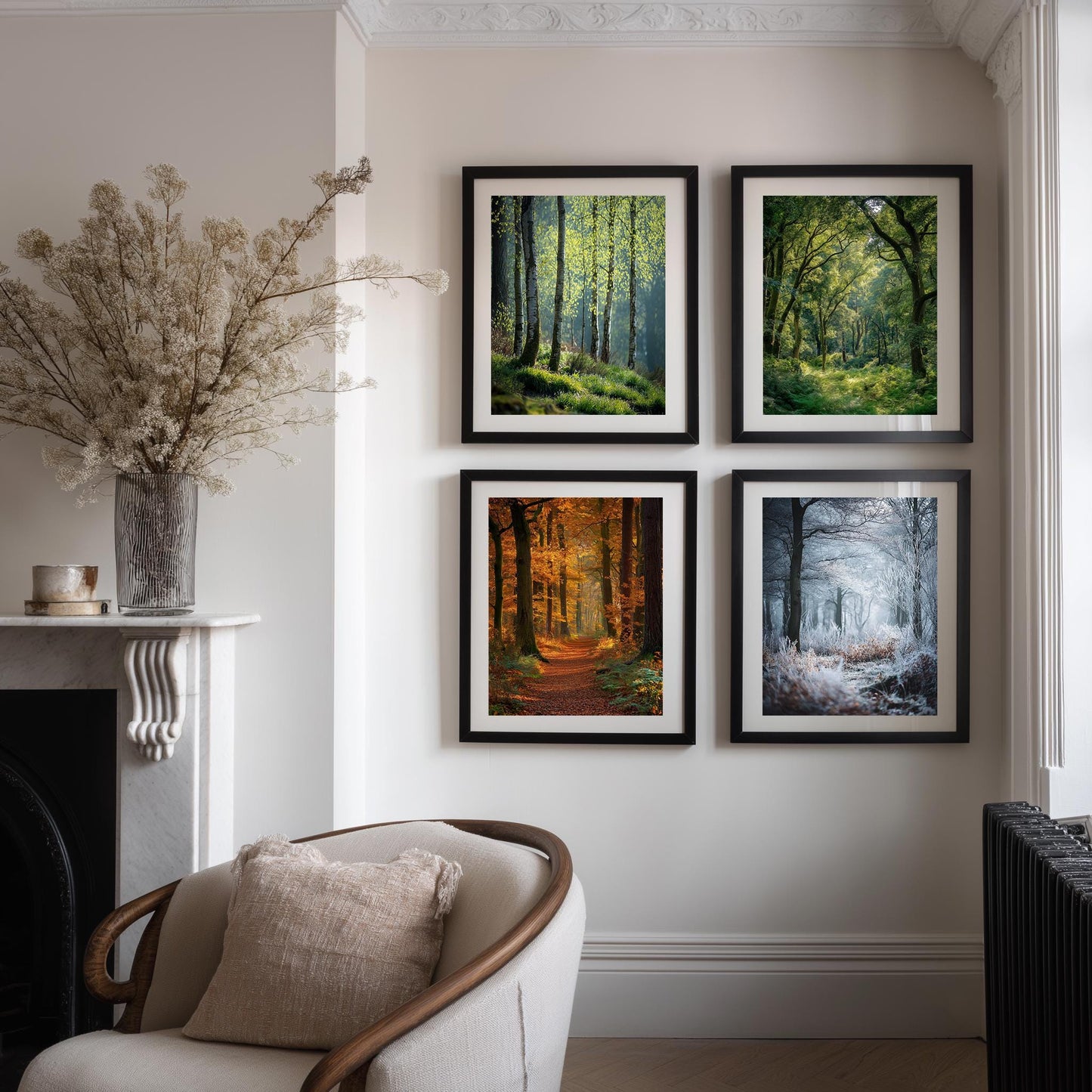 English Forest Seasons Photography Print: British Woodland Nature Art