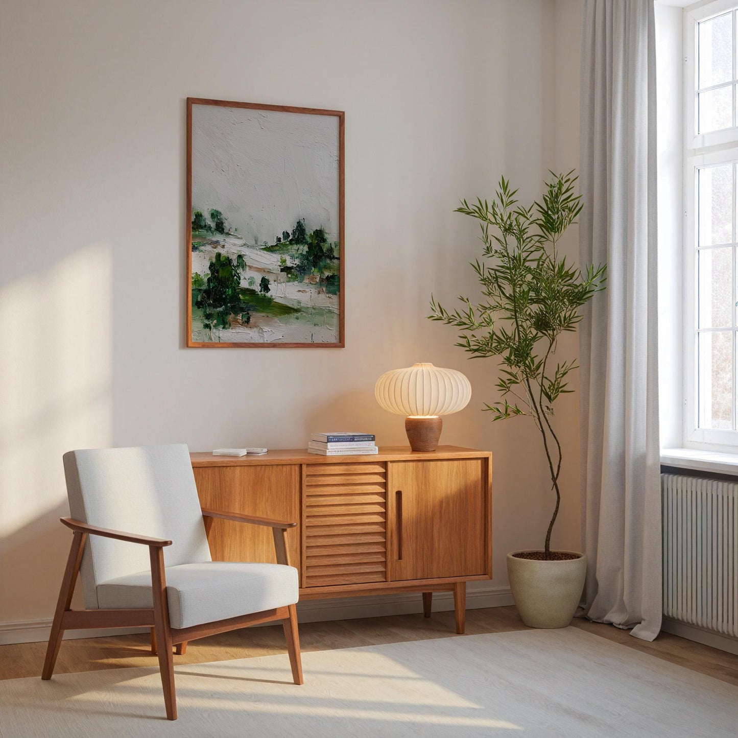 Minimalist Woodland Print: Contemporary Forest Study