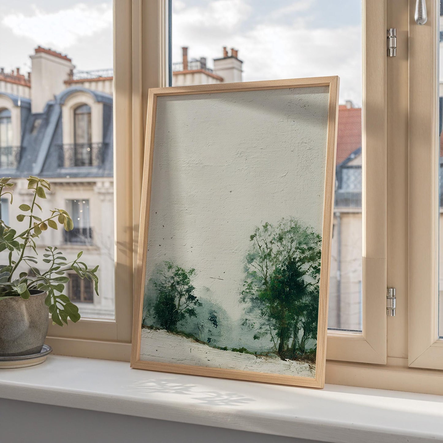 Woodland Print: Ethereal Misty Landscape