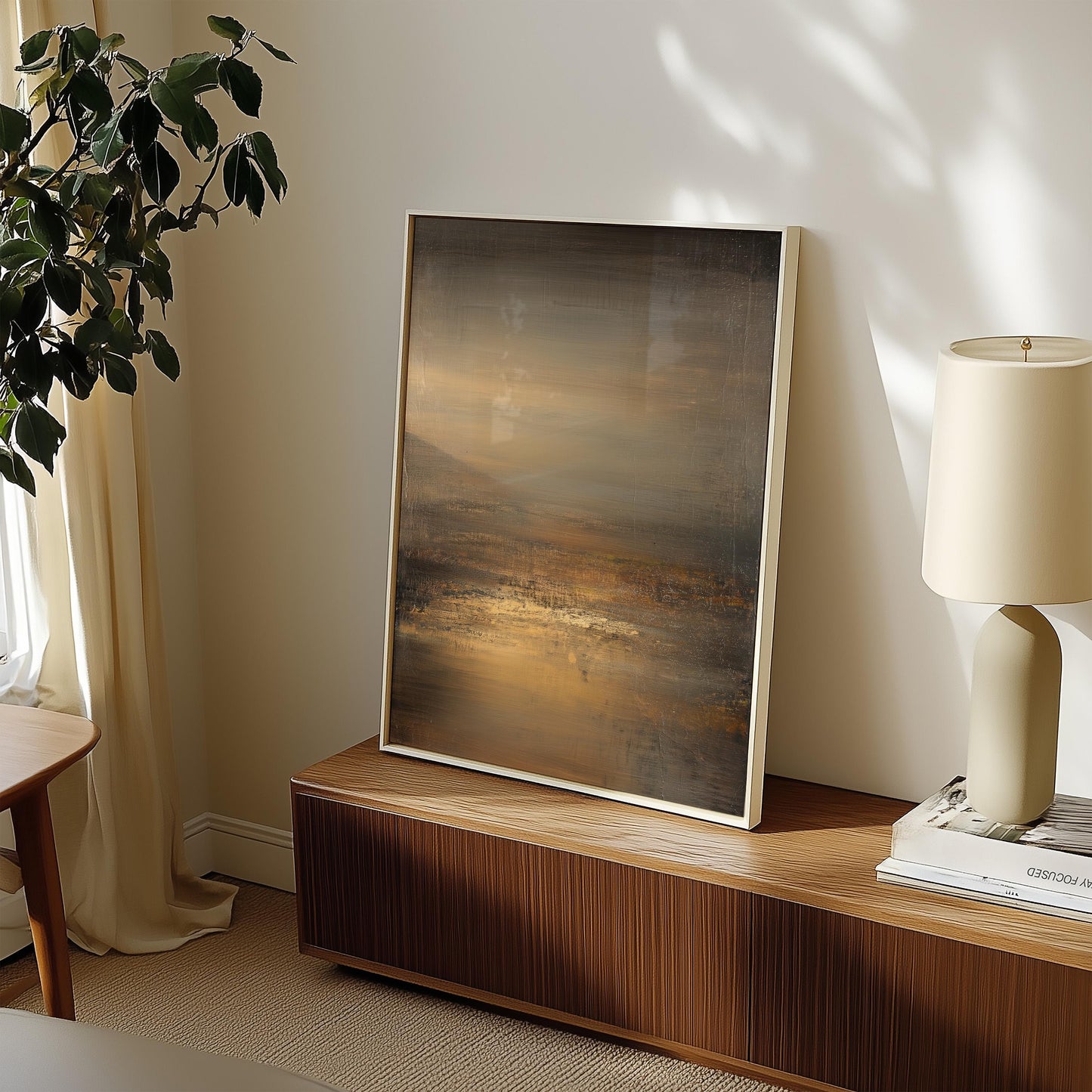 Abstract Horizon Print Atmospheric Landscape Modern Earth Tone Minimalist Contemporary Wall Art Decor Painting