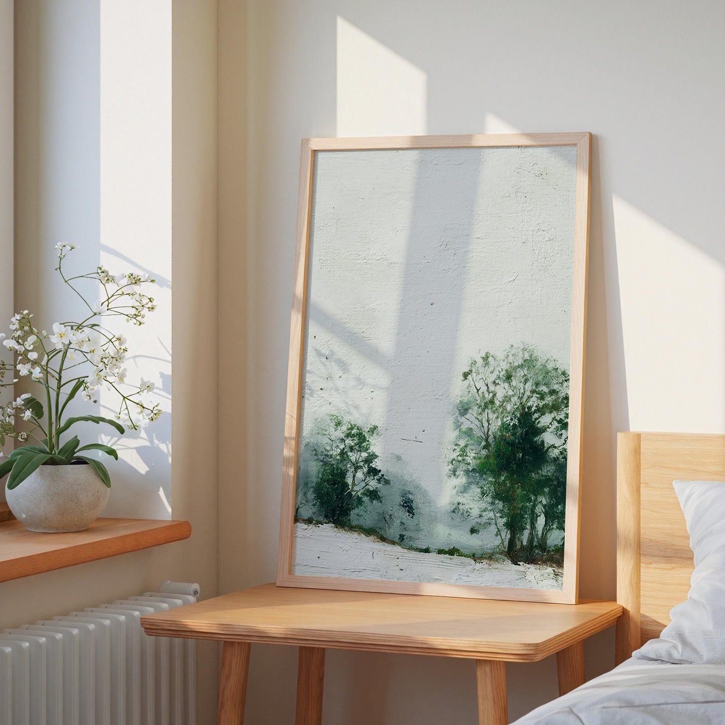 Woodland Print: Ethereal Misty Landscape