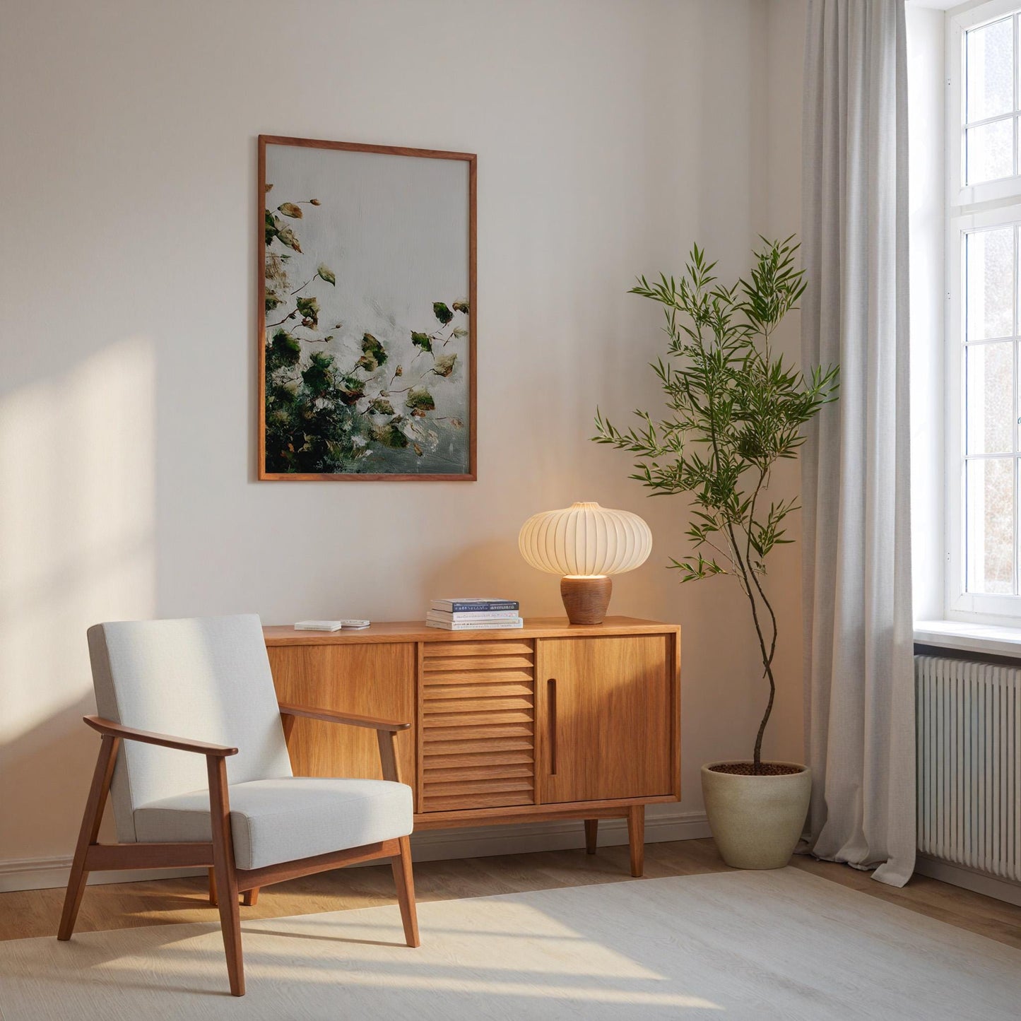 Botanical Leaves Print Autumn Movement Art Falling Foliage Wall Decor Minimalist Nature Study Seasonal Home Design