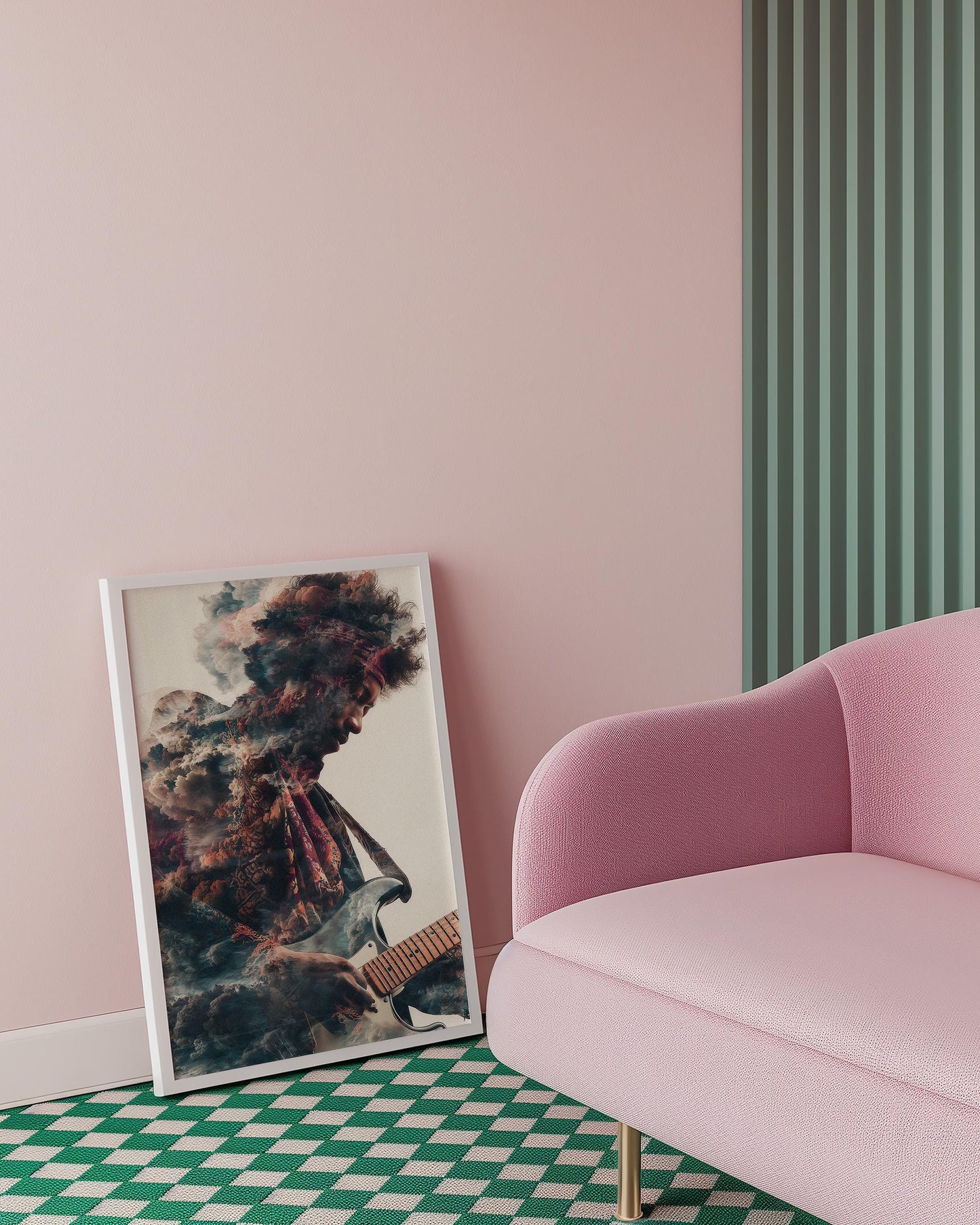 Jimi Hendrix Guitar Legend Psychedelic 'Photography Composite' Style Art Print - Rock Music Wall Decor Poster