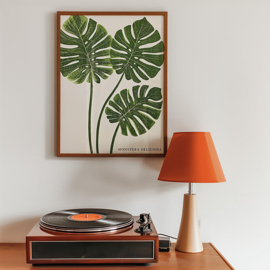 Tropical Monstera Leaf Botanical Print: Modern Plant Wall Art for Home Decor and Plant Lovers