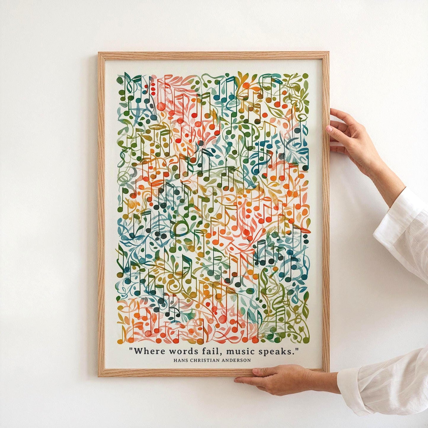 Elegant Musical Notation Art Print: Composer's Wall Decor for Studio, Music Room ,  Music  Print