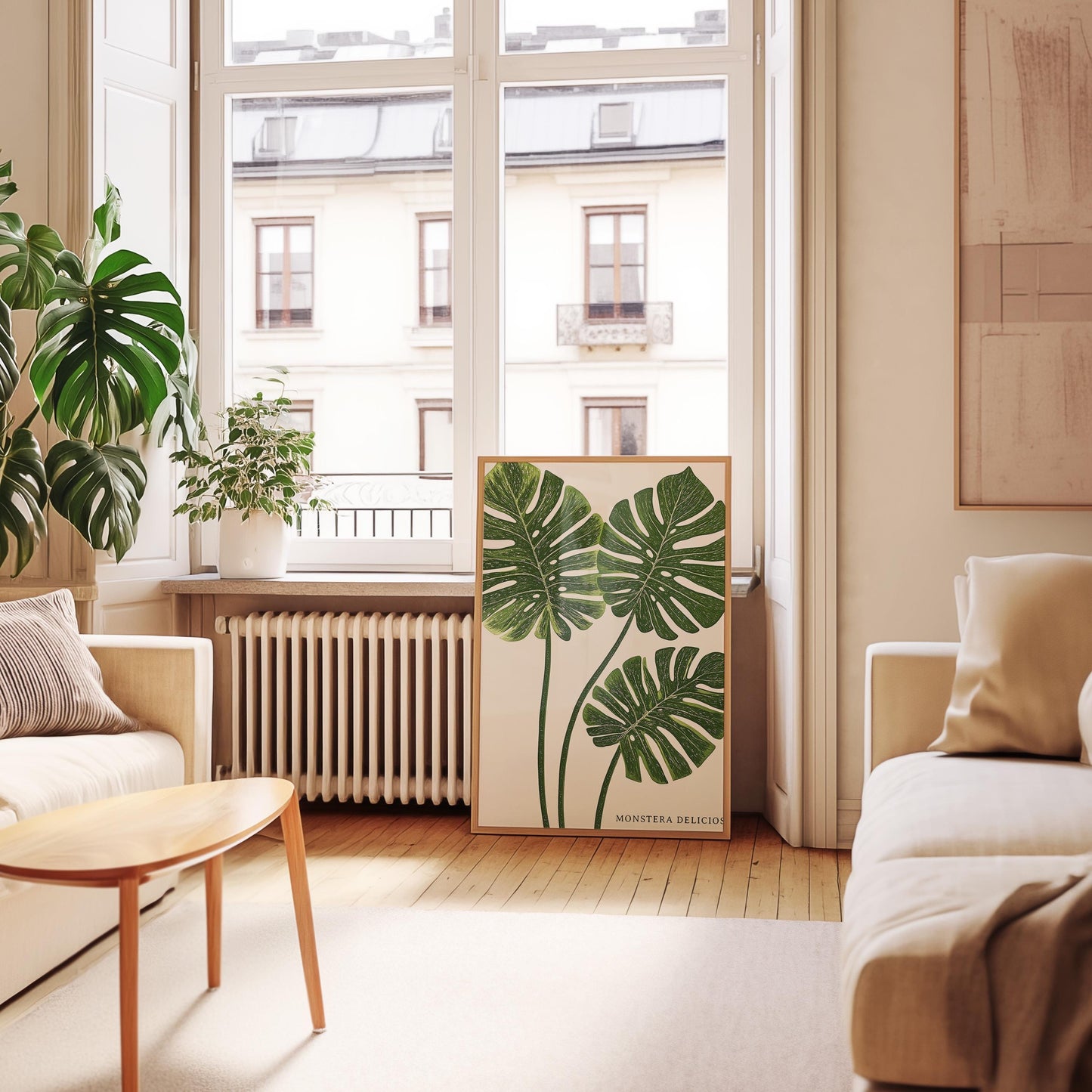 Tropical Monstera Leaf Botanical Print: Modern Plant Wall Art for Home Decor and Plant Lovers