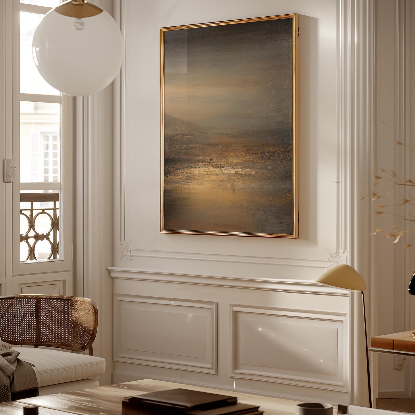 Abstract Horizon Print Atmospheric Landscape Modern Earth Tone Minimalist Contemporary Wall Art Decor Painting