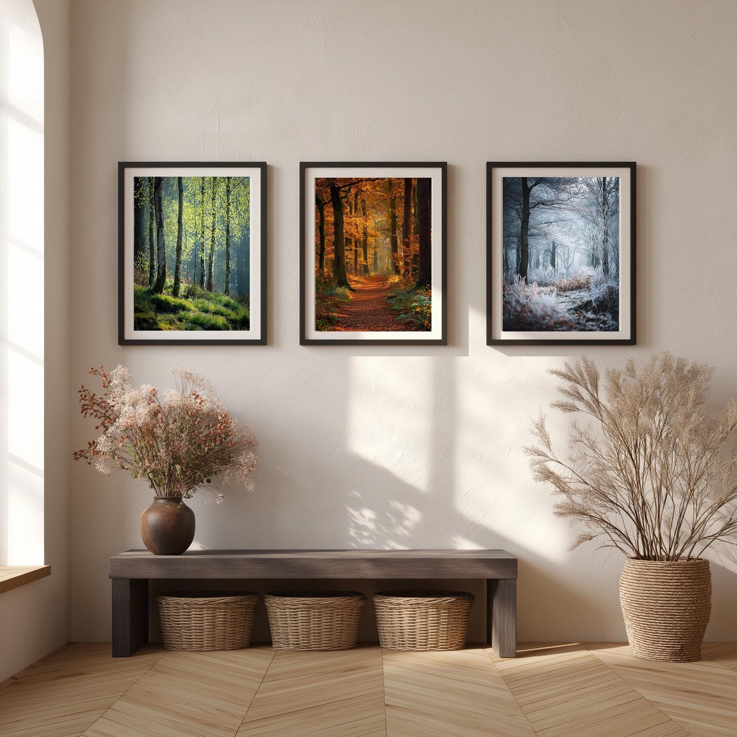 English Forest Seasons Photography Print: British Woodland Nature Art