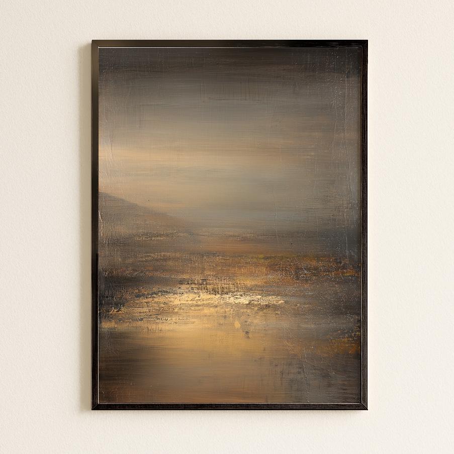 Abstract Horizon Print Atmospheric Landscape Modern Earth Tone Minimalist Contemporary Wall Art Decor Painting