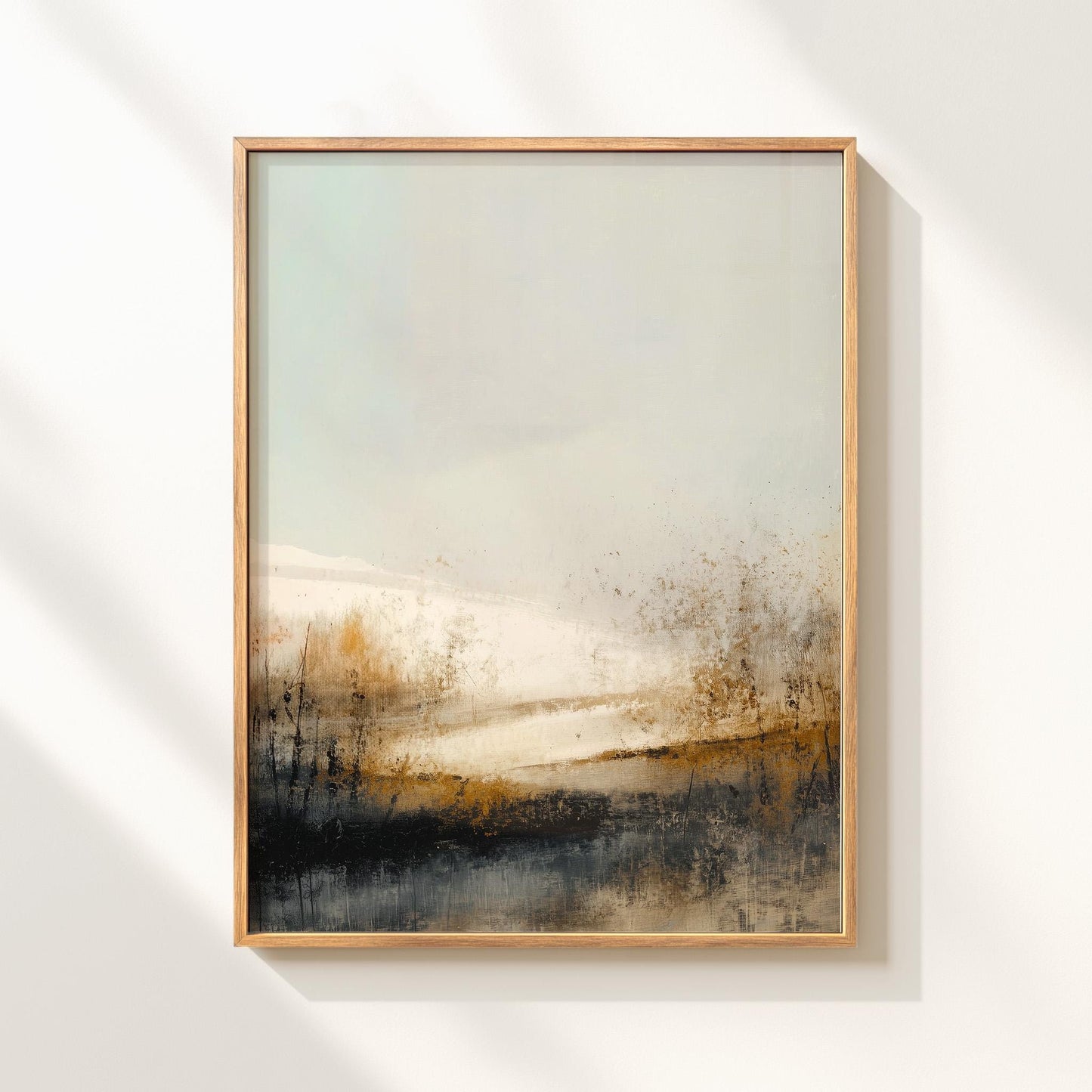 Abstract Landscape Print Atmospheric Lake Scene Modern Earth Tone Art Minimalist Nature Wall Decor