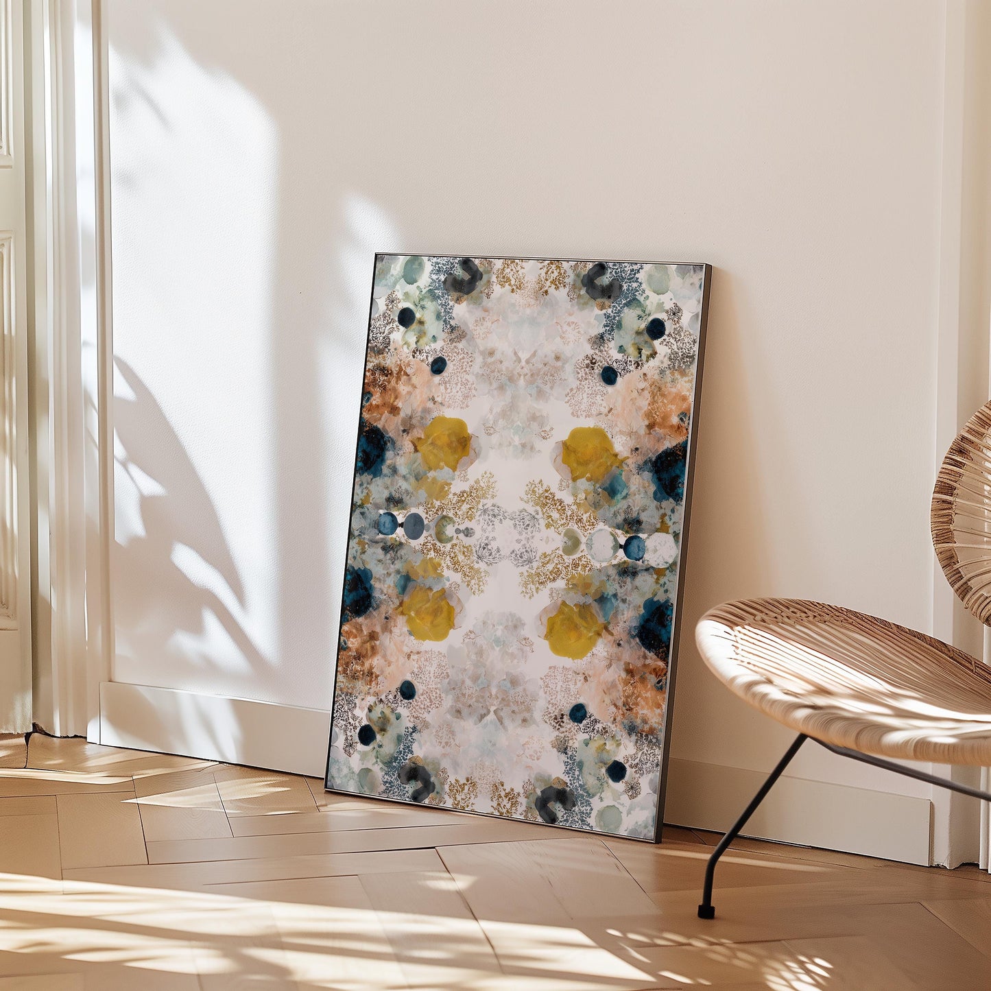 Vibrant Abstract Kaleidoscope Watercolour Print: Symmetrical Pattern Wall Art for Modern Home Decor | Large Modern Vibrant Abstract Wall Art