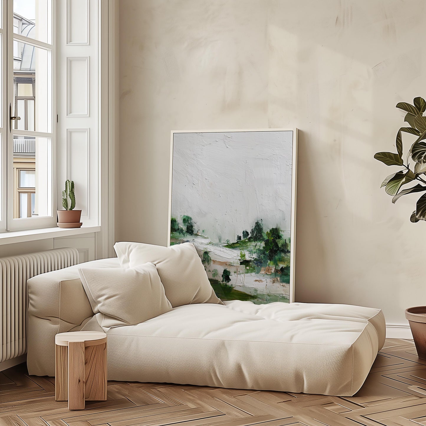 Minimalist Woodland Print: Contemporary Forest Study